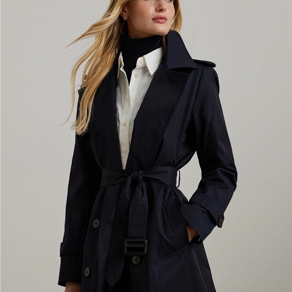 Ralph Lauren Belted Water Resistant Double-Breasted Trench Coat - Picture 2 of 5